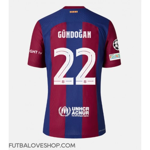 Dres Barcelona Ilkay Gundogan #22 Domáci 2023-24 Krátky Rukáv